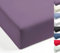MISTRAL HOME Spannbettlaken Perkal Uni Bettlaken Laken Ägyptische Baumwolle 90x190-100x200 / 140-160x200 / 180-200x200 cm, Farbe:Dark Violet, Größe:180x200cm