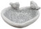gartendekoparadies.de Vogel-Trinkschale Herz, H. 15 cm, 8 kg, Grau, frostsicher aus Steinguss für Außenbereich