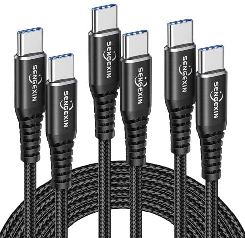 USB C to USB C Fast Charger Cable[3Pack,1M+2M+2M],60W 3A PD Type C to C Charging Lead for Samsung Galaxy S21 S20 S20+ Plus Ultra FE 2020 5G S10 S9 S8 A51,iPad Pro 2020,MacBook,Huawei,Google Pixel 4 3a