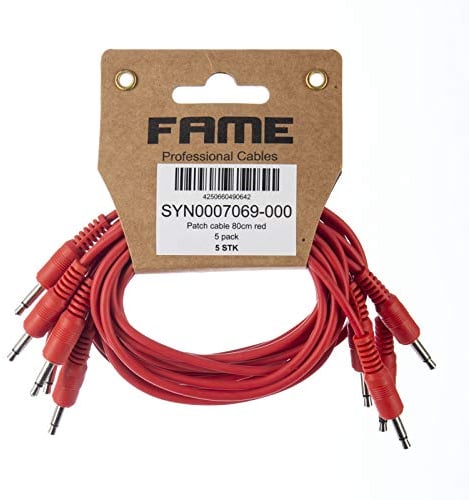 Eurorack Patchkabel 80cm, Modulare Synthesizer Patchkabel, 5 Stück, Rot, 3,5mm Mono-Klinkenstecker, Music Store