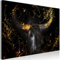 murando - Wandbilder XXL Tier 120x80 cm 1 tlg - Wand Deko Vlies Leinwand Bilder Groß Wanddeko Wohnzimmer Schlafzimmer Kunstdrucke - Bulle Farbflecken Abstrakt schwarz wie gemalt