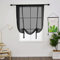 SMITHOOM 1 Stück Voile Raffrollo Klassisch Einfarbig Raffgardinen Gardinen für Küche Bad Balkon Schwarz 140x140cm