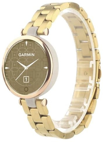 Strap-it Stahlarmband - Kompatibel mit Garmin LilyArmband 34mm - Gliederarmband Hochwertiger EdelstahlFaltschließe für Garmin Smartwatch Armband Gold 14mm Smartwatch
