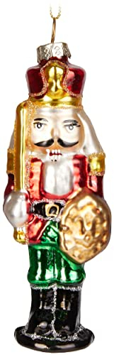 BRUBAKER Soldato Schiaccianoci - Palla di Natale in Vetro Dipinto a Mano - Bocca Soffiata Decorazione Dell'Albero di Natale Figure Buffo Ciondolo Decorazione Palla Albero - 13 cm