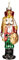 BRUBAKER Nussknacker Soldat Rot Grün Gold - Handbemalte Weihnachtskugel aus Glas - Mundgeblasener Christbaumschmuck Figuren Lustig Deko Anhänger Baumkugel - 13 cm