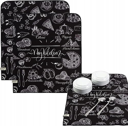 Hamur Home Set 2 Stück Abtropfmatte Trockenmatte fürs Geschirr 40x46cm Schnelltrocknend Spülbeckenmatte Geschirrabtropfmatte Geschirrunterlage für Küche