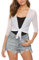 Gyabnw Donna Cardigan Elegante Giacca Maniche 3/4 Coprispalle Aperta per Primavera Estivo Bolero per Giacca Corta Copricostumi Vacanze