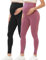 Buttergene Damen Umstandsleggings über dem Bauch Schwangerschaft Active Wear Workout Yoga Tights Hose, 2er-Pack, Schwarz/Dunkelrosa, S