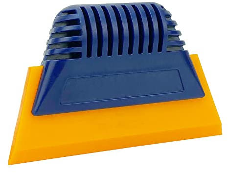 Lunbengo Handlicher Gummi-Rakel, Fensterfolien-Rakel, streifenfreier Glaswischer für Fenster, Spiegel, Fliesen, Arbeitsplatte, Spüle und Fenstertönung, 12,7 x 8,5 cm