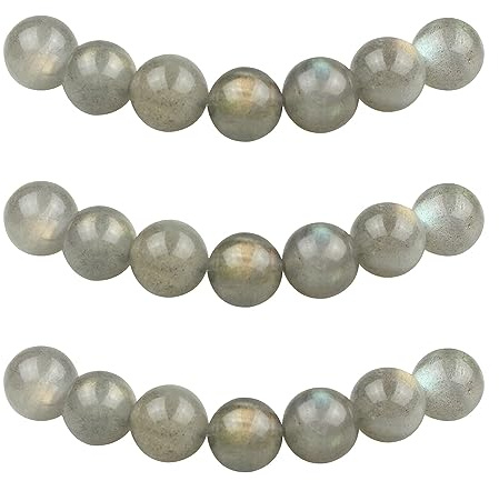 MJDCB Natural Round Stone Beads 6mm Labradorite Loose Gemstone Beads for Jewelry Making Bracelet Necklace 60pcs