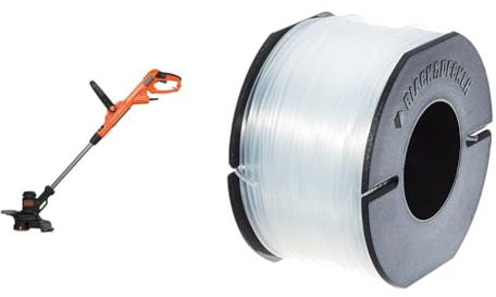 BLACK+DECKER Coupe-Bordures Filaire 550W, Coupe-Bordures Electrique avec 2 Poignées, Manche Télescopique, Noir, 28 cm & Bobine de Rechange pour Coupe-Bordures, 50 m de Fil, Fil de ⌀1,5 mm