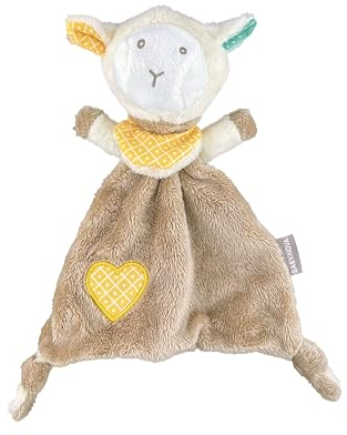 BABY-NOVA Schnuffeltuch aus weichem Stoff für Babys - Schmusetuch aus Softvelours - Niedliches Kuscheltuch für Junge und Mädchen - Schaf