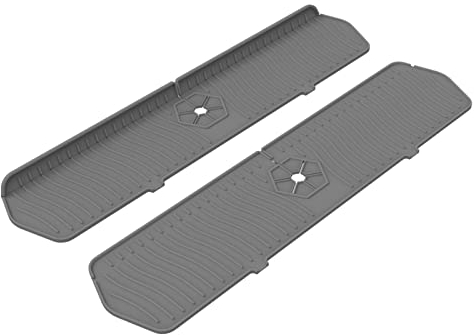 ACiyD Silikon-Waschbecken-Hahn-Auflage 2pcs Silikon-Wasserhahn-Matte Wasserauffang-Matte Küchenarmatur-Spritzschutz-Spritzschutz-Abfluss-Auflage hinter Wasserhahn-Tropfschutz (Farbe : Grün) (Grau)