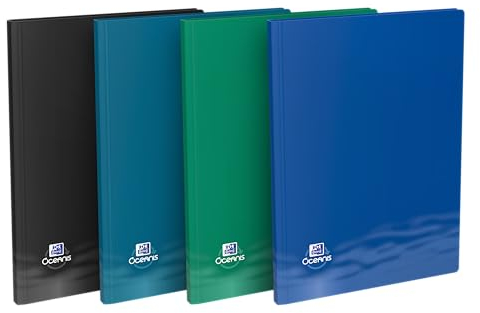 OXFORD Protège-Documents avec Elastique Oceanis A4 80 vues / 40 Pochettes Couverture Polypro recyclé Opaque Couleurs Aléatoires
