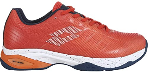 Lotto Men's Mirage 300 Iii Clay Tennis Shoes Sand Court Shoes Orange - White 45, Nectarine All White, 10.5 UK