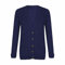 LUXFAB New Womens Everyday Long Sleeve Button Top Ladies Chunky Aran Cable Knit Grandad Cardigan UK Size 8-26 Navy