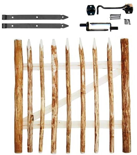 Gartentor Zauntor Haselnuss Staketenzaun Gartenzaun Garten Tür Holztor Hof Tor Zauntor für Staketenzaun Höhe 60cm V11-60
