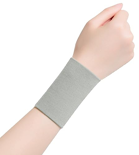 Lin’s Liliana Premium 2X Schweißband Sport Absorbierende Gelenkband, Handgelenkhalter Weiche elastisch für Golf Tennis Basketball Fussball (Grau)