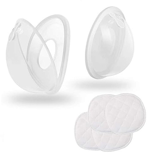 Muttermilch-Auffangschalen,2er-Pack,BPA-frei, stillend ， Muttermilch-Lagerung ， wiederverwendbar, auslaufsicher ， 2-teiliges und 4-Stilleinlagen