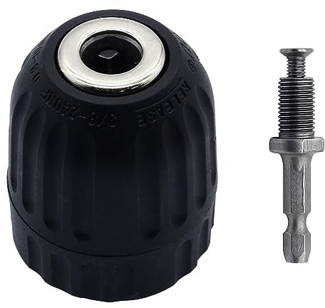 Cionyce 3/8 Quick Change Keyless Drill Chuck Adapter 0.8-10mm, 1/4-Inch Hex Shank Keyless Drill Chuck Converter High Clamping Capacity, Smooth Conversion Tool