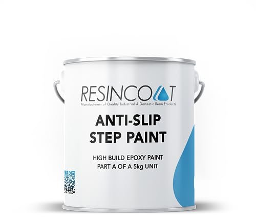 Resincoat Medium Anti Slip Step & Ramp Paint, Long Lasting Slip Resistance, 100% Epoxy No Solvents (1Kg, Jet Black)