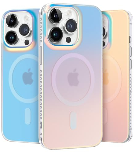 nicekool Hülle für iPhone 14 Pro Kompatibel mit MagSafe, magnetische HandyHülle Case für iPhone 14 Pro Schutzhülle Kratzfeste Rückseite Durchscheinende Matt, Schillernd Fluoreszierend