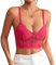 Rongseng Camiseta sin Mangas para Mujer Top Sexy de Encaje Crop Top Cuello en V Camisetas Tirantes Ajustables sin Vientre Verano Camisola Sujetador de Encaje Floral