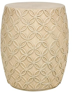Beistelltisch Beton und Glasfaser beige rund ⌀ 33 cm Struktur modern Zogno