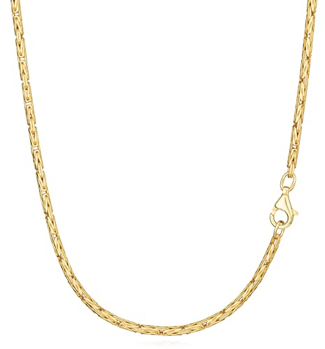 NKlaus 45cm Königskette 925 Silber Gelbgold Vergoldet elegante Halskette Breite: 2,3mm Collier 12,34g schwer 15102