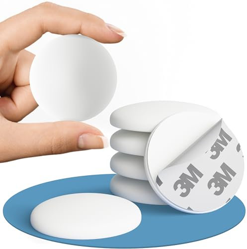 GALACE Tope de Puerta Autoadhesivo Blanco [6 unidades] – 40mm Topes de Puerta – Door Stopper Silencioso y Protector de Pared para Puertas, Muebles y Ventanas – Topes de Puertas de Suelo