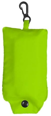 GIDUTEX Einkaufstasche faltbar Verwandelbar in Mini-Taschen-Format inkl. Karabinerhaken (Lime Green)