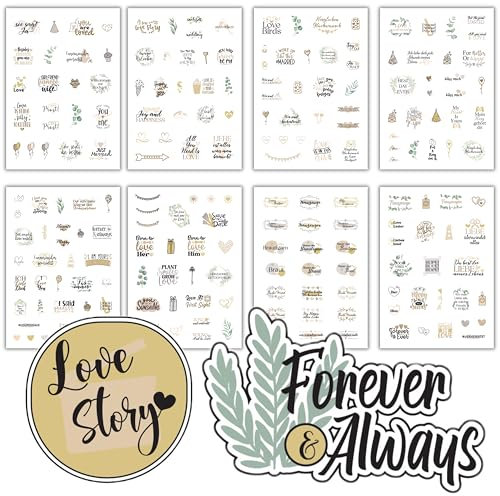 Sticker Hochzeit Gästebuch - Creme - Liebevoll designte Sticker - 203 Motive - Aufkleber Hochzeit für das Gästebuch - Sticker Gästebuch Hochzeit