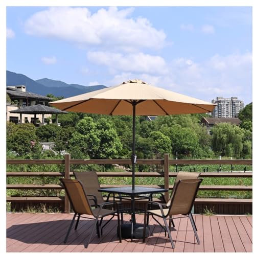 MCLIUJIA Gartenschirm 8,8 Fuß Außenterrassenschirm Marktschirm Mit Sockel Für Deck, Pool, Garten Sonnenschirm(C)