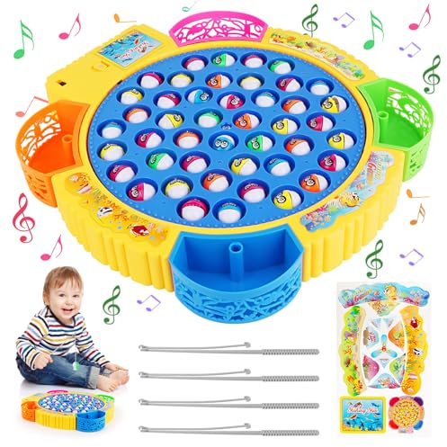 TNOMSNO Angelspiel, Angelspiel für Kinder ab 3 Jahre Angelspiel Fische Angeln Spiel Spielzeug, Angelspiel ab 2 3 4 Jahre Junge Mädchen