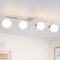 Deboola Deckenstrahler 4 Flammig Deckenleuchte Wohnzimmer - Deckenlampe Weiß Strahler Innen Vintage Glas Deckenspots E14 Morden Design 350°Schwenkbar Spots für Schlafzimmer Flur(Ohne Leuchtmittel)