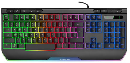 Tracer GAMEZONE RAY X RGB QWERTY Gaming-Tastatur mit hoher Tastenhub | Anti-Ghosting | 11 Multimedia-Tasten | USB Full-Size Tastatur für Windows 10/8/7 XP | Perfekt für Gamer und Büroarbeit