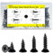 M3 Black Wood Screws,600 pcs Self Tapping Screws,Small Wood Screw Set,Suitable for Furniture, Woodworking, DIY Model Fixing(6mm,8mm,10mm,12mm)
