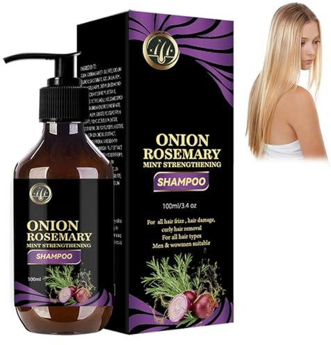 Eazerom 05 Anti-Haarausfall Shampoo mit Zwiebel & Rosmarin,100ml Onion Shampoo Haarpflege Pflege & Glätte für dünnes Haar,Anti Haarausfall Shampoo Feuchtigkeit Shampoo Rosemary Zwiebel