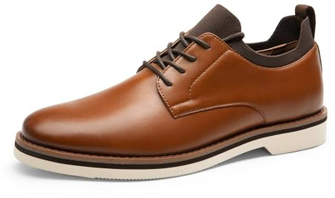 Bruno Marc Zapatos de Vestir Oxfords Zapatos de Cordones Comodos Clásico Zapatos de Traje Casuales Derby para Hombre,Size 42,Marrón,BMUMOX2508