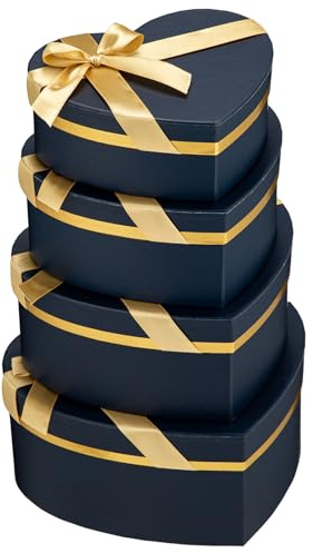 4er-Set Geschenkbox Herzform Aufbewahrungsbox mit Deckel Geschenkschachtel Karton Blumenbox Ordnungsboxen Karton Schmuckschachtel Geschenkbox Geburtstag muttertagsgeschenk