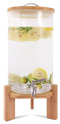 Drink Dispenser,8.5 litres Glass Water Dispenser with Stand,Beverage Dispenser,Large Drink Dispensers for Parties,Bars,Restaurants