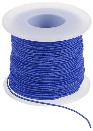PATIKIL Elastico Per Bracciali 164 Ft/50 Metri Lunghezza 0.8 Mm Diametro 1 Rotolo Cordone Resistente Elastico Per Creazione Gioielli Collane Lavori Di Perlatura Fai Da Te Blu Scuro