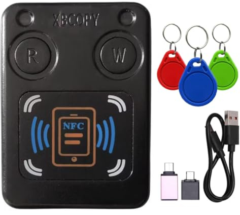 Koolenry NFC RFID Smart Chip Card Reader Copier +3XUID Keychain IC 13.56Mhz ID 125Khz 250Khz 375Khz RFID Token Clone Duplicator