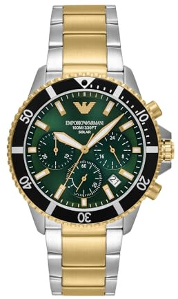 Emporio Armani Herren Analog Quarz Uhr mit Edelstahl Armband AR11695