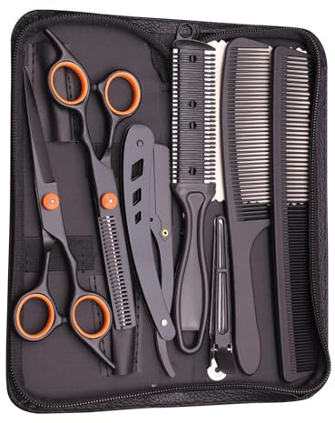 Friseur-Haarschnitt-Set – Professionelle Haarschneide- Und Effilierschere | Hochwertiges Haushalts-Haarstyling-Werkzeug-Set Mit Rasierer | Friseurscheren-Set Aus Edelstahl Für Männer Und Frauen