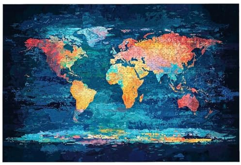 Puzzle 5000 Teile, Karte Puzzle 5000 Teile Erwachsene, Weltkarte Holzpuzzle Erwachsene für Heimunterhaltung, EIN Herausforderndes Rätsel, Puzzlespiele für Die Ganze Familie, Wanddeko, Geschenke, -8087
