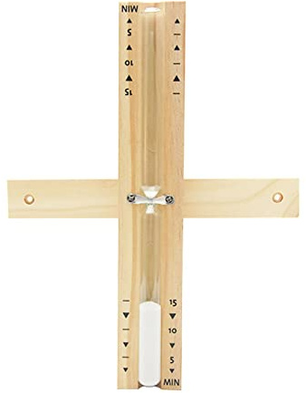 Sauna Hourglass Sand Timer - Classic Wall-Mounted Sand Hour Glass, 15 Minutes Accurate Heat Resistan-t Sauna Hourglass Rotating Wooden Timer Sands(White Sand)