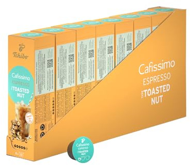 Tchibo Cafissimo Flavoured Summer Edition Espresso Toasted Nut Kaffeekapseln, 80 Stück, Espresso, Geschmack von gerösteten Nüssen, ohne Süßungsmittel, Limited Edition