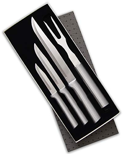 Rada Cutlery Prepare Then Carve Gift Set (S3C), 4-Piece Knife Set, Stainless Steel Blades, Silver Handle