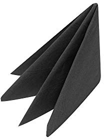 Swantex Black Napkins 33cm 2ply - Pack of 100 | Disposable Napkins, Party Napkins, Paper Napkins, Dinner Napkins